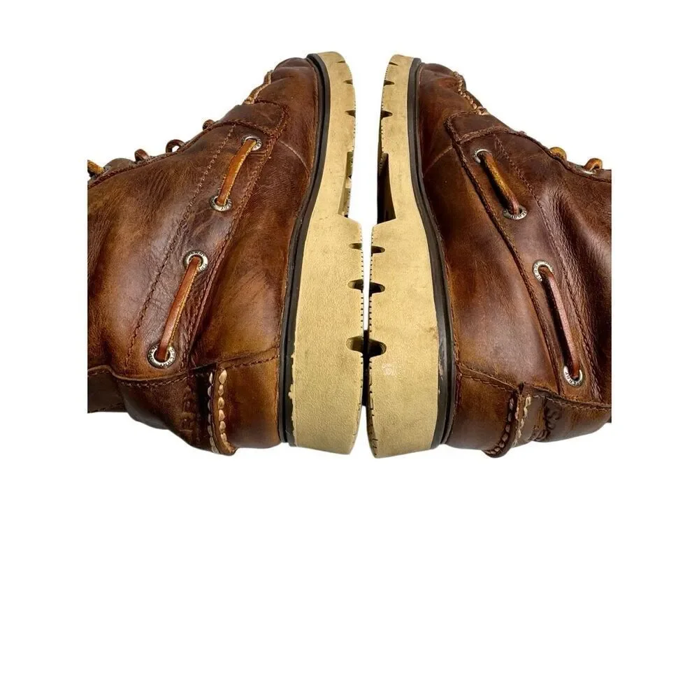 Sperry brown leather original lug chukka lace up ankle boots size 7